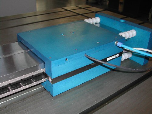 High speed high performance linear axis with aerostatic bearings