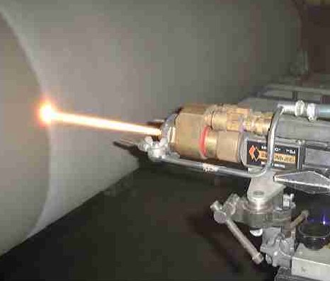 View photo: thermal spray coating in progress